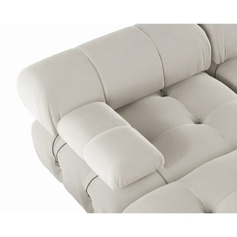 Canapé Sectionnel Modulable Moderne Rembourré en Velours Forme U 6 places, Méridienne Extra-Large pour Salon