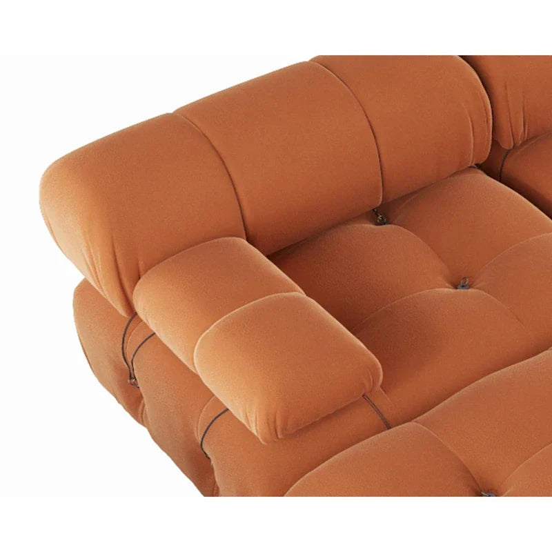 Canapé Sectionnel Modulable Moderne Rembourré en Velours Forme U 6 places, Méridienne Extra-Large pour Salon