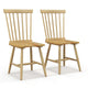 Lot de 2 chaises de salle à manger Windsor sans accoudoirs à dossier à barreaux en bois noir/naturel