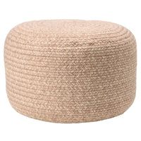 Pouf/Repose-pieds rond en polyester Saba Solar par Jaipur Living, pour intérieur/extérieur - 18X18X12