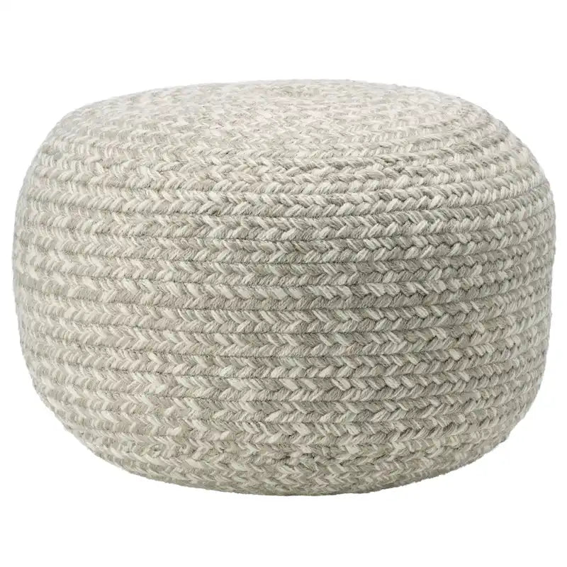 Pouf/Repose-pieds rond en polyester Saba Solar par Jaipur Living, pour intérieur/extérieur - 18X18X12