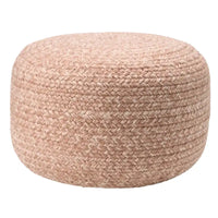 Pouf/Repose-pieds rond en polyester Saba Solar par Jaipur Living, pour intérieur/extérieur - 18X18X12