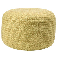 Pouf/Repose-pieds rond en polyester Saba Solar par Jaipur Living, pour intérieur/extérieur - 18X18X12