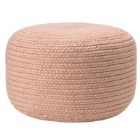 Pouf/Repose-pieds rond en polyester Saba Solar par Jaipur Living, pour intérieur/extérieur - 18X18X12