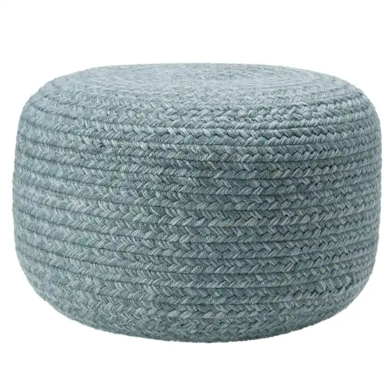 Pouf/Repose-pieds rond en polyester Saba Solar par Jaipur Living, pour intérieur/extérieur - 18X18X12