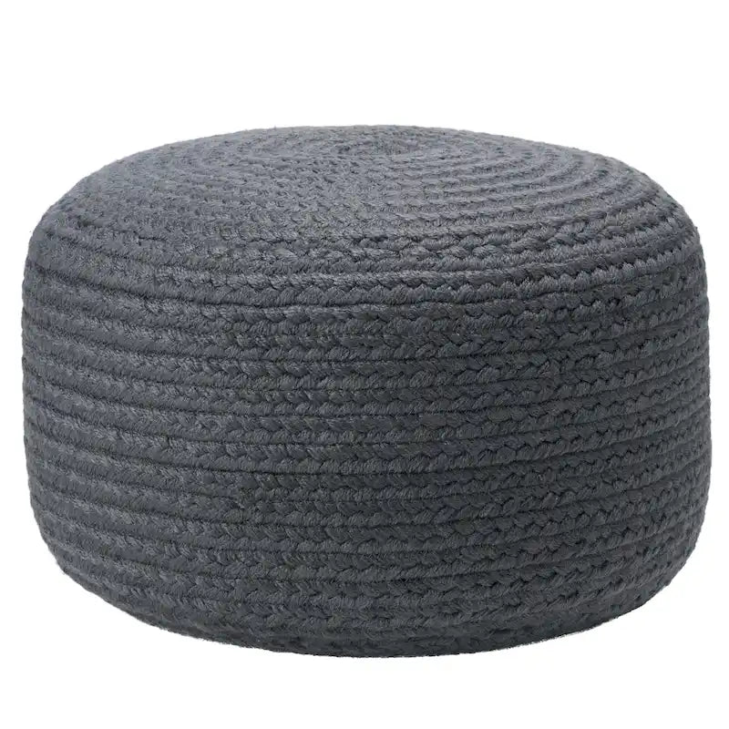 Pouf/Repose-pieds rond en polyester Saba Solar par Jaipur Living, pour intérieur/extérieur - 18X18X12