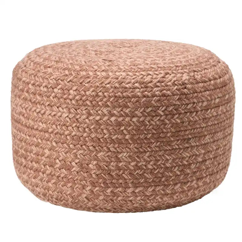 Pouf/Repose-pieds rond en polyester Saba Solar par Jaipur Living, pour intérieur/extérieur - 18X18X12
