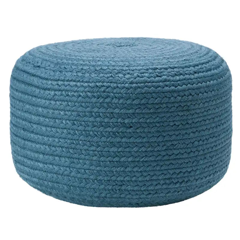 Pouf/Repose-pieds rond en polyester Saba Solar par Jaipur Living, pour intérieur/extérieur - 18X18X12