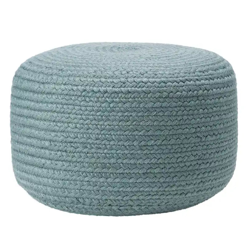 Pouf/Repose-pieds rond en polyester Saba Solar par Jaipur Living, pour intérieur/extérieur - 18X18X12