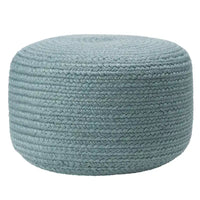 Pouf/Repose-pieds rond en polyester Saba Solar par Jaipur Living, pour intérieur/extérieur - 18X18X12