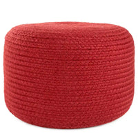 Pouf/Repose-pieds rond en polyester Saba Solar par Jaipur Living, pour intérieur/extérieur - 18X18X12