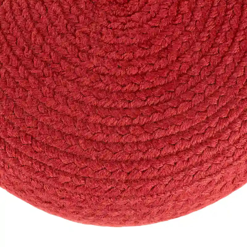 Pouf/Repose-pieds rond en polyester Saba Solar par Jaipur Living, pour intérieur/extérieur - 18X18X12