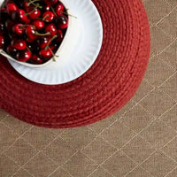 Pouf/Repose-pieds rond en polyester Saba Solar par Jaipur Living, pour intérieur/extérieur - 18X18X12
