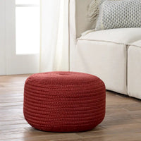 Pouf/Repose-pieds rond en polyester Saba Solar par Jaipur Living, pour intérieur/extérieur - 18X18X12