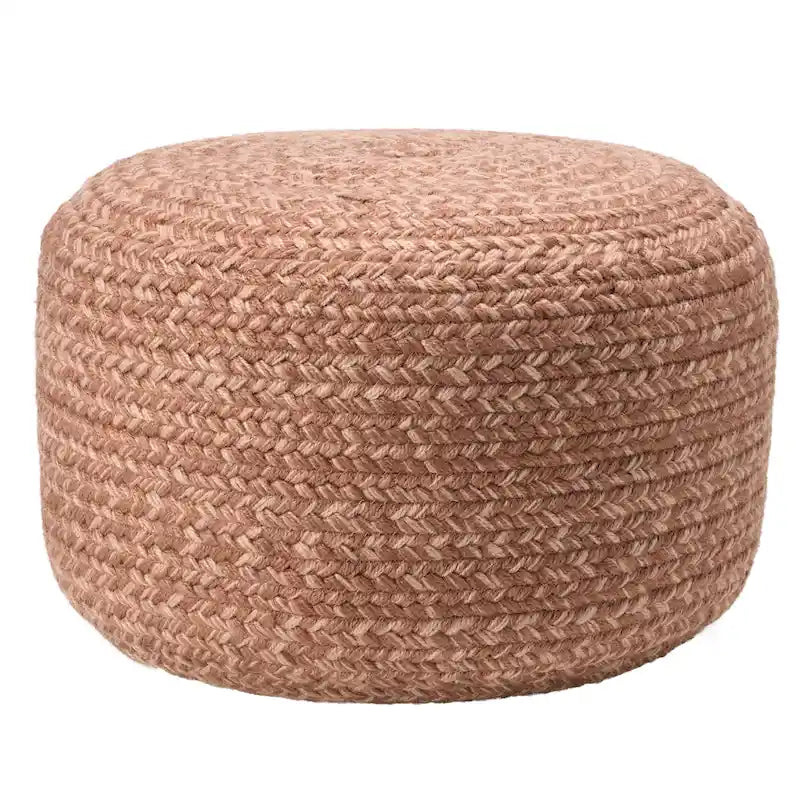 Pouf/Repose-pieds rond en polyester Saba Solar par Jaipur Living, pour intérieur/extérieur - 18X18X12