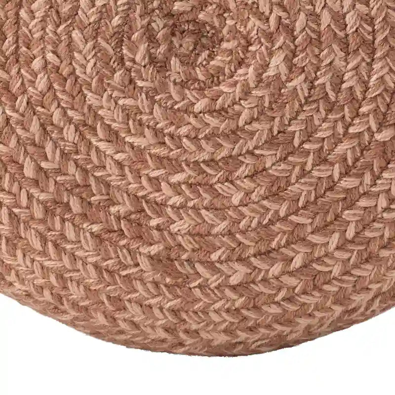 Pouf/Repose-pieds rond en polyester Saba Solar par Jaipur Living, pour intérieur/extérieur - 18X18X12