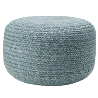 Pouf/Repose-pieds rond en polyester Saba Solar par Jaipur Living, pour intérieur/extérieur - 18X18X12