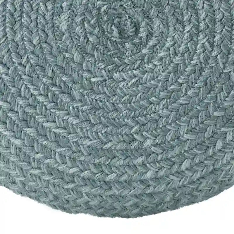 Pouf/Repose-pieds rond en polyester Saba Solar par Jaipur Living, pour intérieur/extérieur - 18X18X12