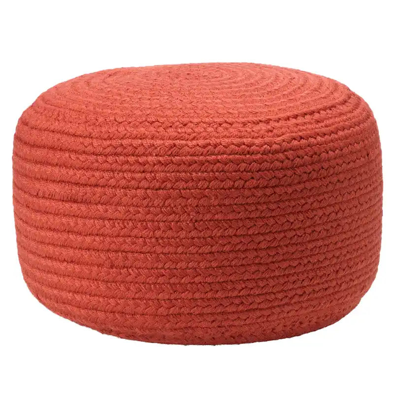 Pouf/Repose-pieds rond en polyester Saba Solar par Jaipur Living, pour intérieur/extérieur - 18X18X12