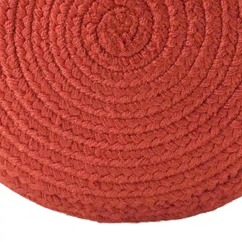 Pouf/Repose-pieds rond en polyester Saba Solar par Jaipur Living, pour intérieur/extérieur - 18X18X12