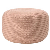 Pouf/Repose-pieds rond en polyester Saba Solar par Jaipur Living, pour intérieur/extérieur - 18X18X12