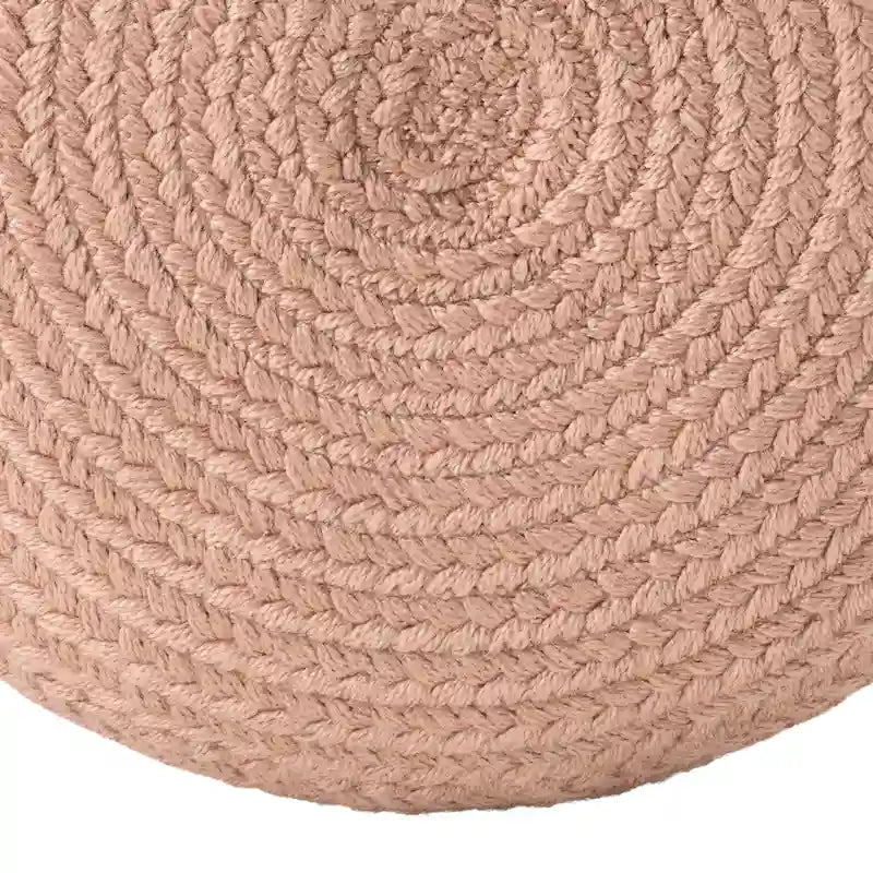 Pouf/Repose-pieds rond en polyester Saba Solar par Jaipur Living, pour intérieur/extérieur - 18X18X12