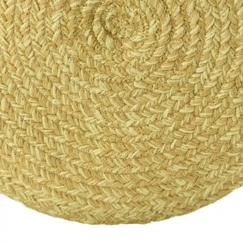Pouf/Repose-pieds rond en polyester Saba Solar par Jaipur Living, pour intérieur/extérieur - 18X18X12