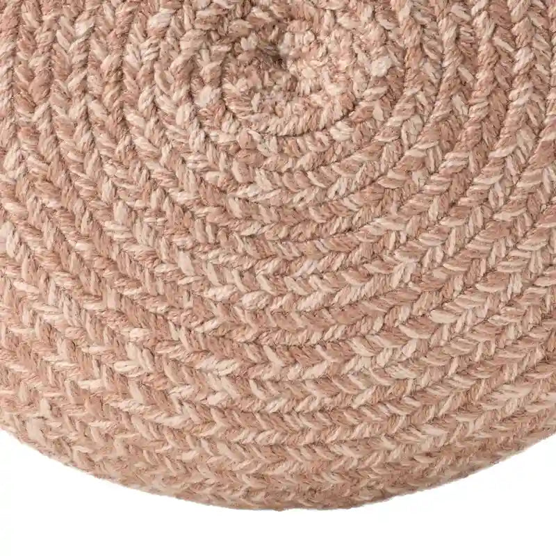 Pouf/Repose-pieds rond en polyester Saba Solar par Jaipur Living, pour intérieur/extérieur - 18X18X12
