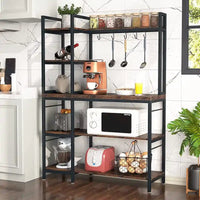 Étagère de boulanger à 5 niveaux, étagère de rangement utilitaire avec armoire de rangement pour la cuisine, support pour four à micro-ondes