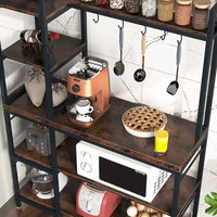 Étagère de boulanger à 5 niveaux, étagère de rangement utilitaire avec armoire de rangement pour la cuisine, support pour four à micro-ondes