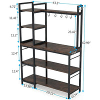 Étagère de boulanger à 5 niveaux, étagère de rangement utilitaire avec armoire de rangement pour la cuisine, support pour four à micro-ondes