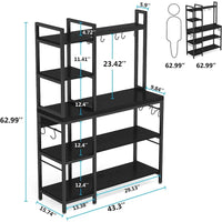 Étagère de boulanger à 5 niveaux, étagère de rangement utilitaire avec armoire de rangement pour la cuisine, support pour four à micro-ondes