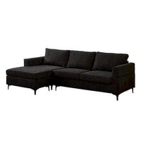 Canapé Méridienne Réversible de Salon Forme L en Tissu Polyester HOOOWOOO