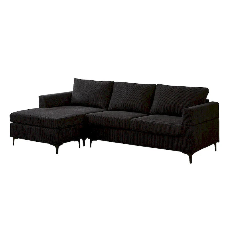 Canapé Méridienne Réversible de Salon Forme L en Tissu Polyester HOOOWOOO