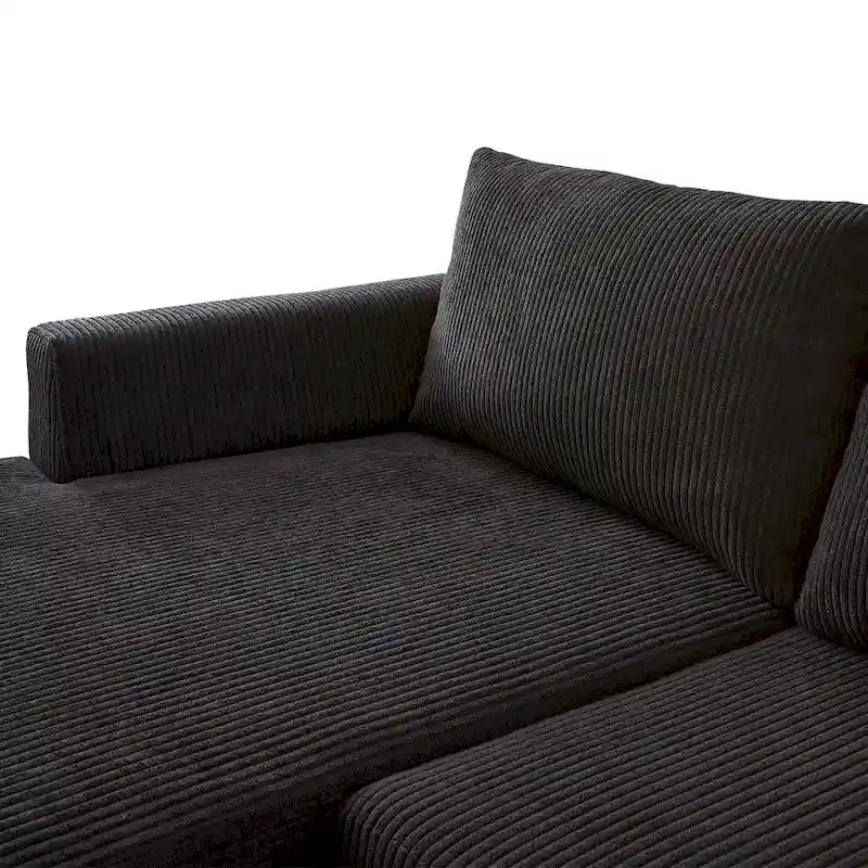 Canapé Méridienne Réversible de Salon Forme L en Tissu Polyester HOOOWOOO