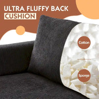 Canapé Méridienne Réversible de Salon Forme L en Tissu Polyester HOOOWOOO