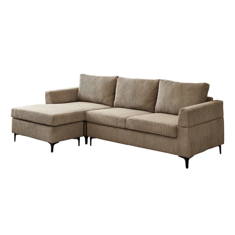 Canapé Méridienne Réversible de Salon Forme L en Tissu Polyester HOOOWOOO