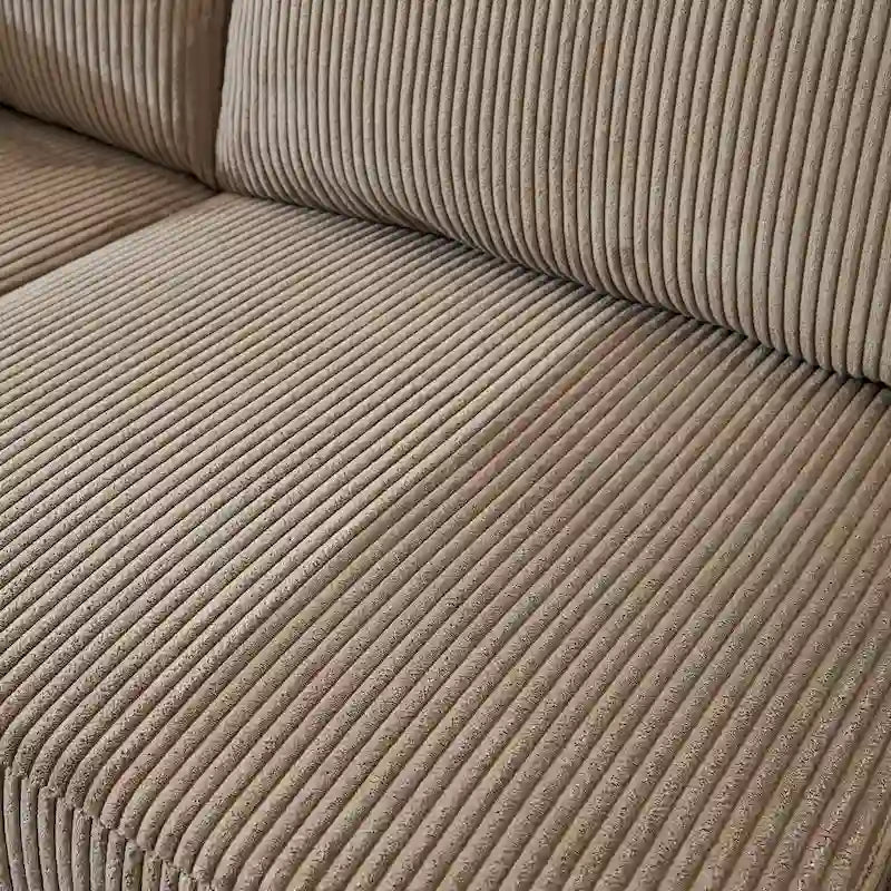 Canapé Méridienne Réversible de Salon Forme L en Tissu Polyester HOOOWOOO