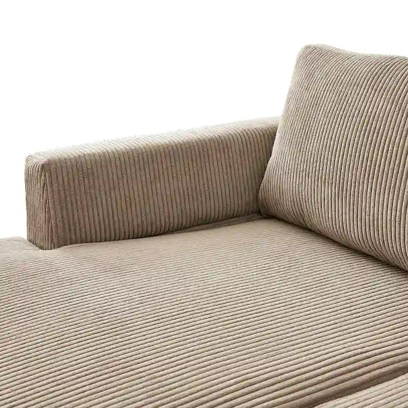 Canapé Méridienne Réversible de Salon Forme L en Tissu Polyester HOOOWOOO