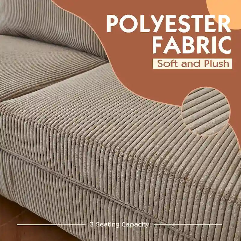 Canapé Méridienne Réversible de Salon Forme L en Tissu Polyester HOOOWOOO