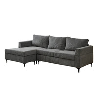 Canapé Méridienne Réversible de Salon Forme L en Tissu Polyester HOOOWOOO