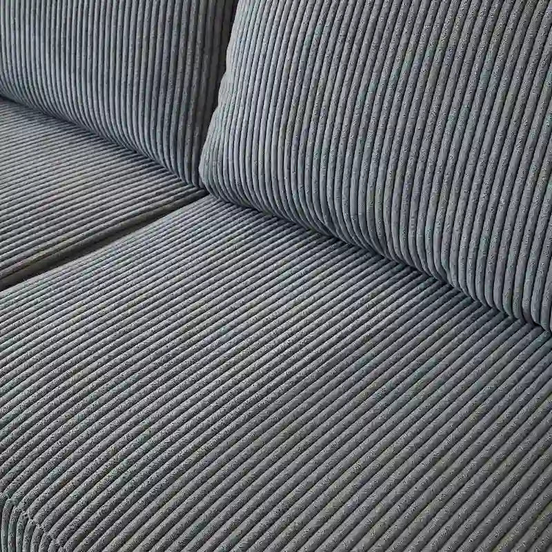 Canapé Méridienne Réversible de Salon Forme L en Tissu Polyester HOOOWOOO
