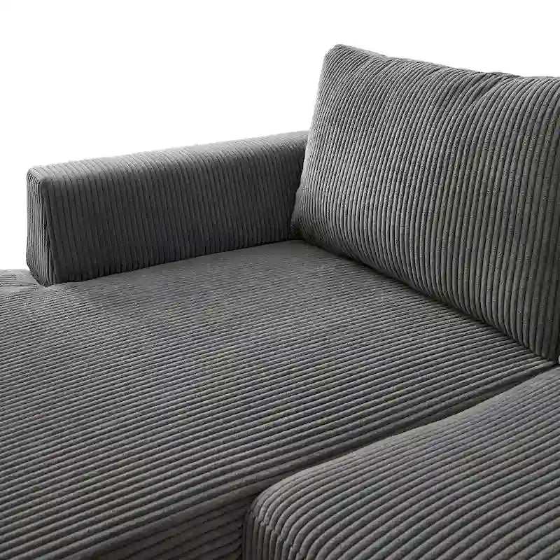 Canapé Méridienne Réversible de Salon Forme L en Tissu Polyester HOOOWOOO