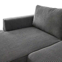 Canapé Méridienne Réversible de Salon Forme L en Tissu Polyester HOOOWOOO