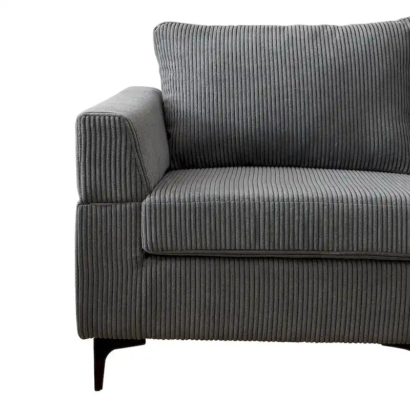 Canapé Méridienne Réversible de Salon Forme L en Tissu Polyester HOOOWOOO