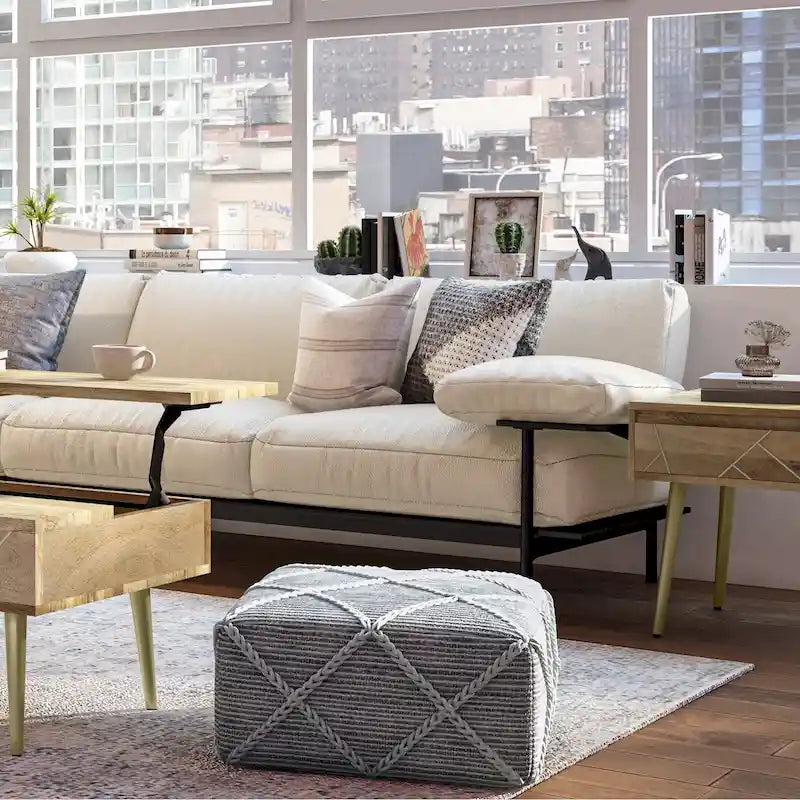 WYNDENHALL Woodley pouf carré