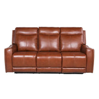 Canapé inclinable en cuir pleine fleur Steve Silver Newport Power