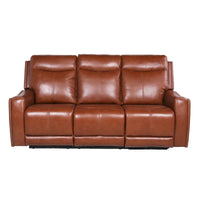 Canapé inclinable en cuir pleine fleur Steve Silver Newport Power