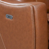 Canapé inclinable en cuir pleine fleur Steve Silver Newport Power