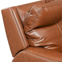 Canapé inclinable en cuir pleine fleur Steve Silver Newport Power